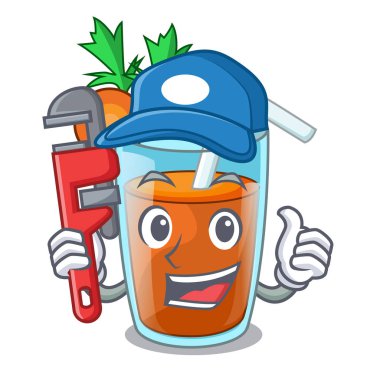 Tesisatçı tatlı havuç suyu maskotu izole