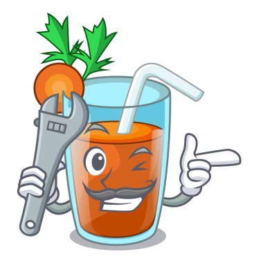 Maskot izole mekanik tatlı havuç suyu