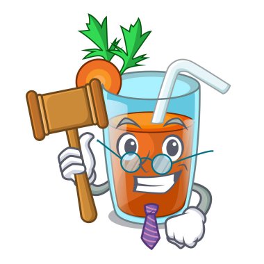 Yargıç tatlı havuç suyu maskotu izole