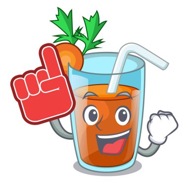 Maskot izole köpük parmak tatlı havuç suyu