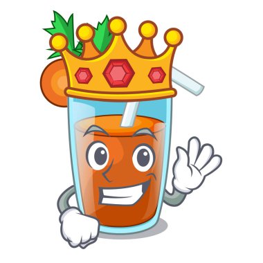 Maskot izole kral tatlı havuç suyu