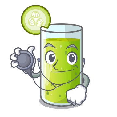 Doktor karakter taze meyve suyu yeşil salatalık