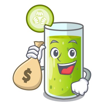 Para çantası karakter taze meyve suyu yeşil salatalık ile