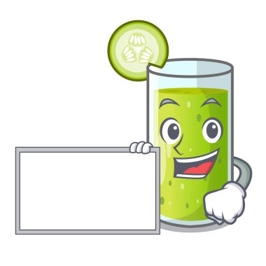 Yönetim Kurulu karakter taze meyve suyu yeşil salatalık ile