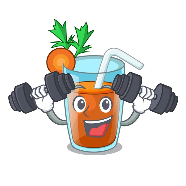 Фитнес-персонаж здоровый морковный смузи для диеты — стоковый вектор