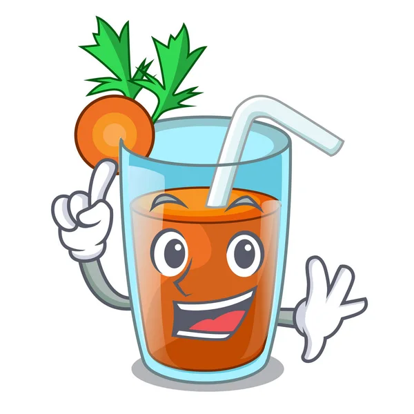 Finger sweet carrot juice isolated on mascot — Stock Vector