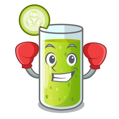 Boks karakter taze meyve suyu yeşil salatalık