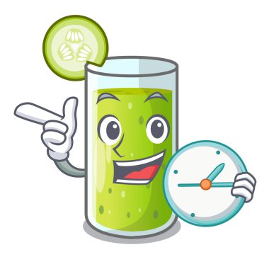 Saat salatalık suyu ile bir çizgi film cam