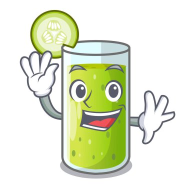 Salatalık suyu bir çizgi film cam sallayarak