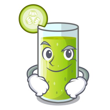 Bir çizgi film cam Smirking salatalık suyu