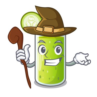 Cadı lezzetli salatalık suyu tablo karikatür