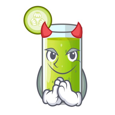 Şeytan lezzetli salatalık suyu tablo karikatür