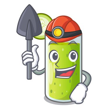 Madenci lezzetli salatalık suyu tablo karikatür