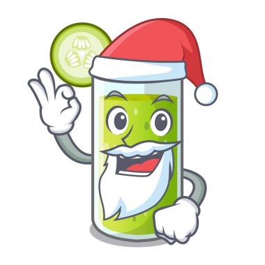 Santa tatlı salatalık suyu maskotu izole