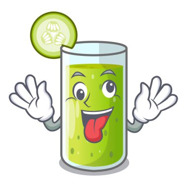 Maskot izole deli tatlı salatalık suyu