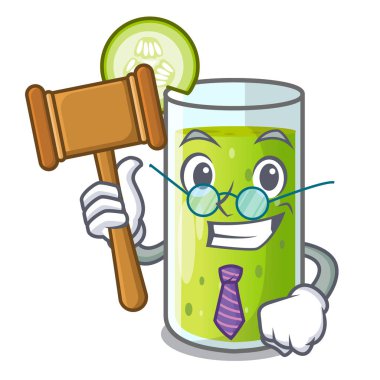 Yargıç tatlı salatalık suyu maskotu izole