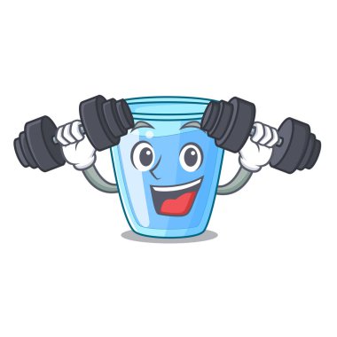 Fitness karakter bardak su içmek için