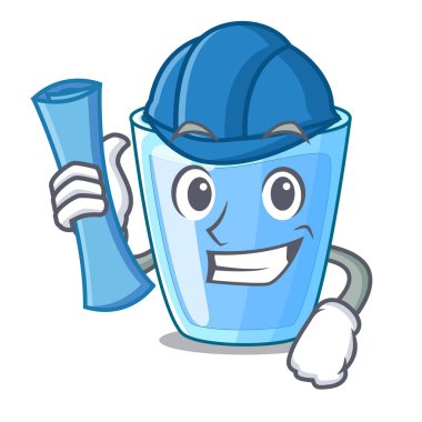 Mimar taze su cam masa karikatür