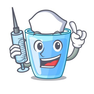 Hemşire taze su cam masa karikatür