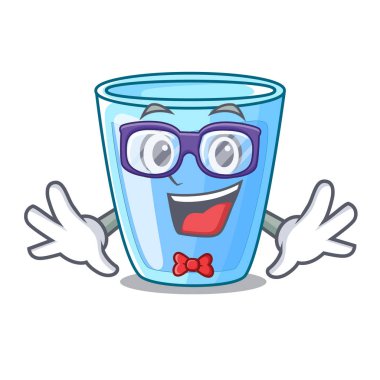 Geek taze su cam masa karikatür