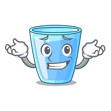 Sırıtış taze su cam masa karikatür