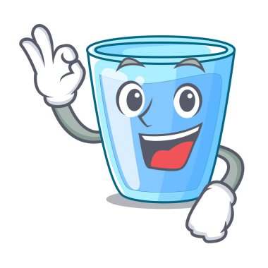 Taze su cam masa karikatür Tamam