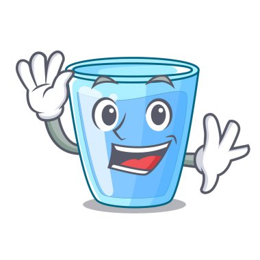 Taze su cam masa karikatür sallayarak