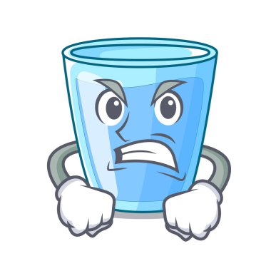 Kızgın su cam üzerinde maskot izole