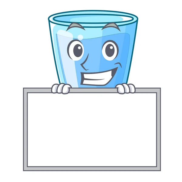 Χαμογελώντας με διοικητικό χαρακτήρα ποτήρι νερό για ποτό — Διανυσματικό Αρχείο