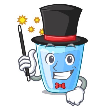 Sihirbaz bardak maden suyu karikatür