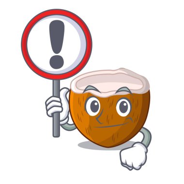 Parçaları piyasada işareti karakter Hindistan cevizi ile