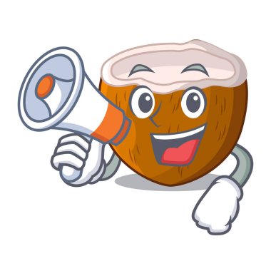 Parçaları piyasada megafon karakter Hindistan cevizi ile