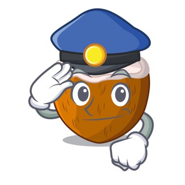 Polis adet pazarında Hindistan cevizi karakter