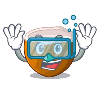 İçmek için dalış karikatür lezzetli olgunlaşmış hindistancevizi