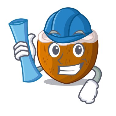 İçmek için mimar karikatür lezzetli olgunlaşmış hindistancevizi