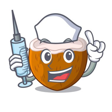 İçmek için hemşire karikatür lezzetli olgunlaşmış hindistancevizi