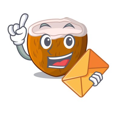 İçmek için zarf karikatür lezzetli olgunlaşmış hindistancevizi ile