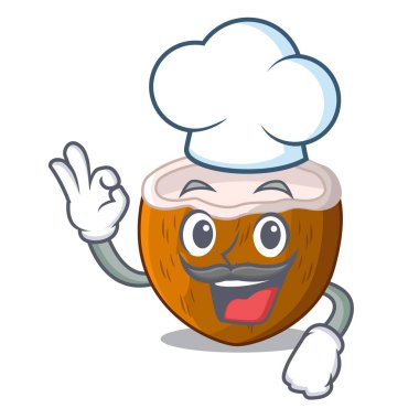 İçmek için Şef karikatür lezzetli olgunlaşmış hindistancevizi