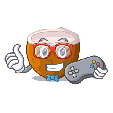 Oyun çizgi film içecek hindistancevizi sahilde