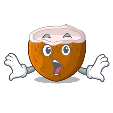 Sürpriz karikatür içecek hindistancevizi sahilde