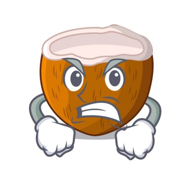 Kızgın çizgi film içecek hindistancevizi sahilde