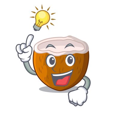 Maskot izole bir fikir yarım Hindistan cevizi var