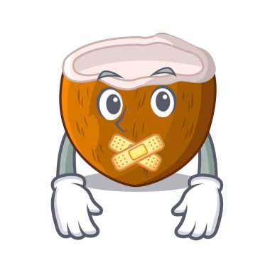 Maskot izole sessiz yarım Hindistan cevizi