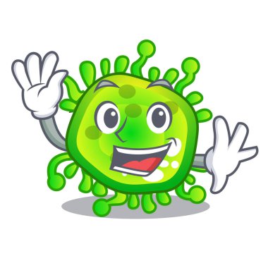 Çizgi film microba virüs bakterilerin vücutta sallayarak