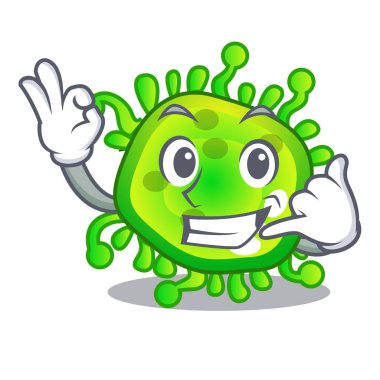 Bana virüs hücreleri bakteri mikrop izole maskot de