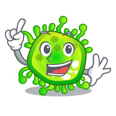 Parmak virüs hücreleri bakteri mikrop izole maskot