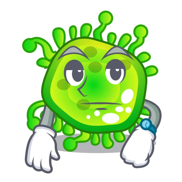 Waiting virus cells bacteria microbe isolated mascot — Stock Vector