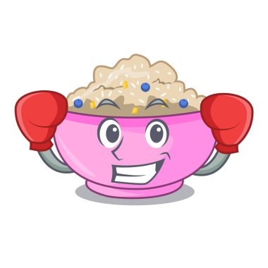 Boks karakter bir kâse yulaf lapası