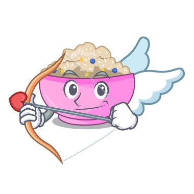 Aşk tanrısı karakter bir kâse yulaf lapası