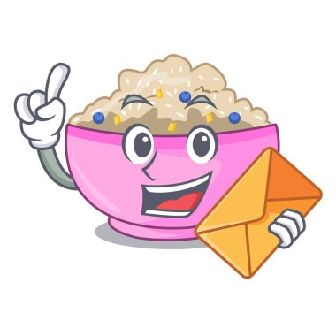 Zarf geleneksel lapa pilav ile kase karikatür